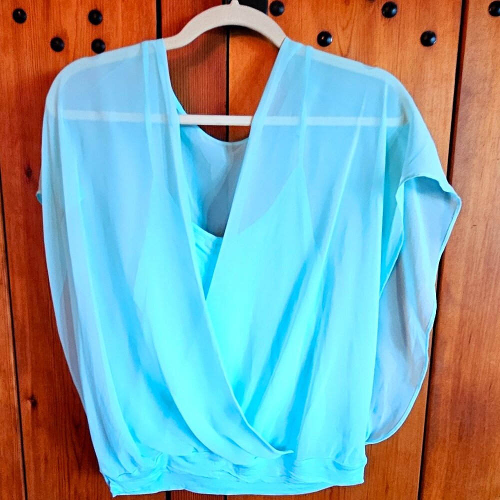 Express sheer blouse with built in cami